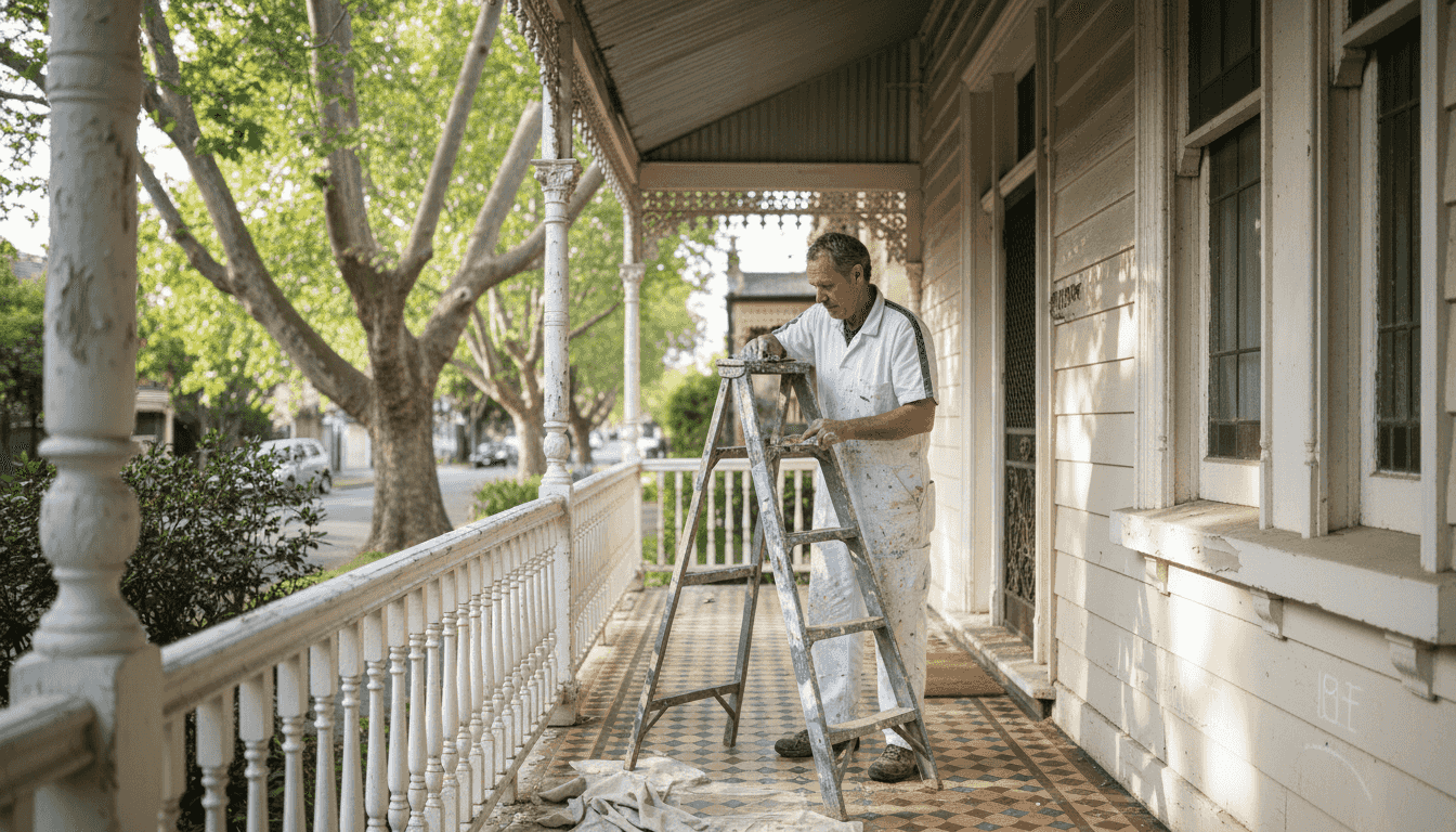 Painter restores Victorian heritage home exterior