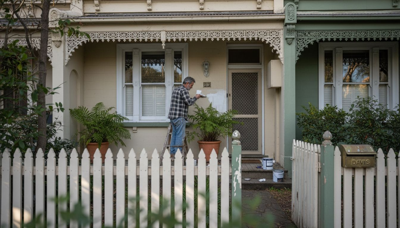 Victorian Melbourne home with facade painting