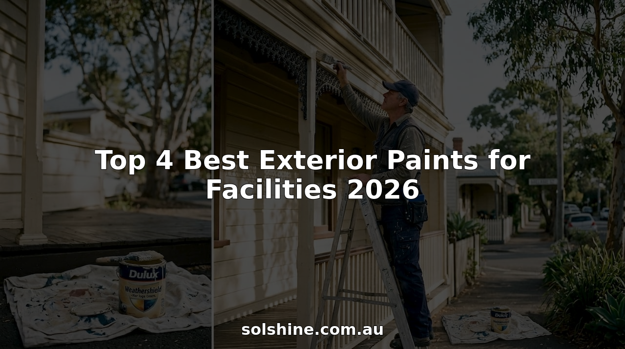 Facility worker painting exterior heritage building trim