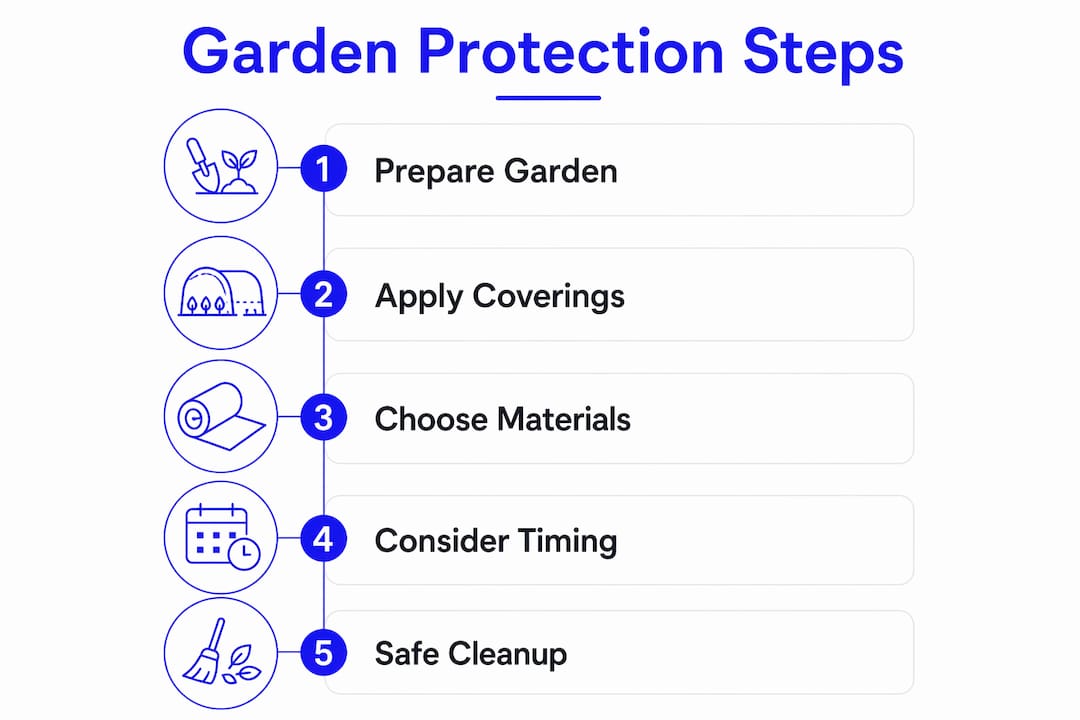 Infographic showing steps to protect garden during painting