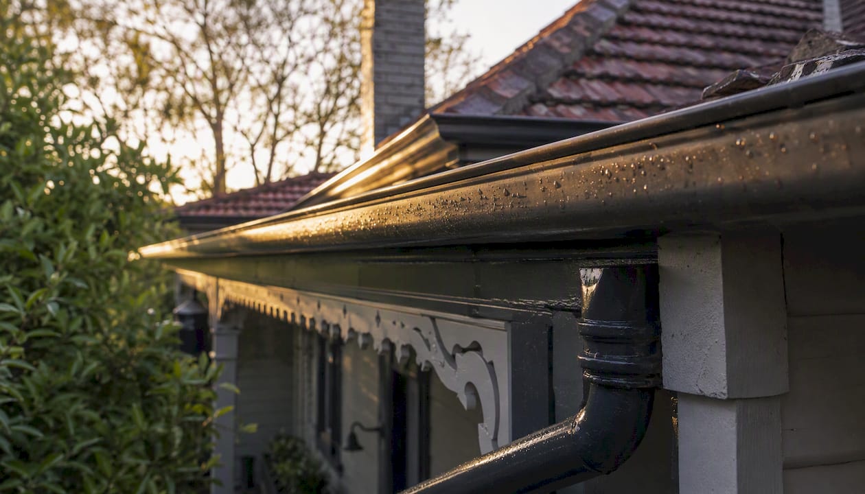 Clean heritage home gutter and downpipe