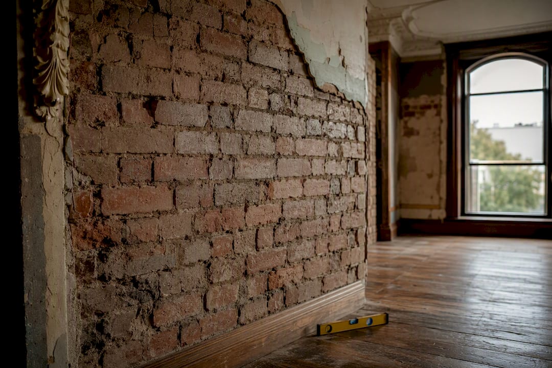 Exposed layers inside Victorian heritage home