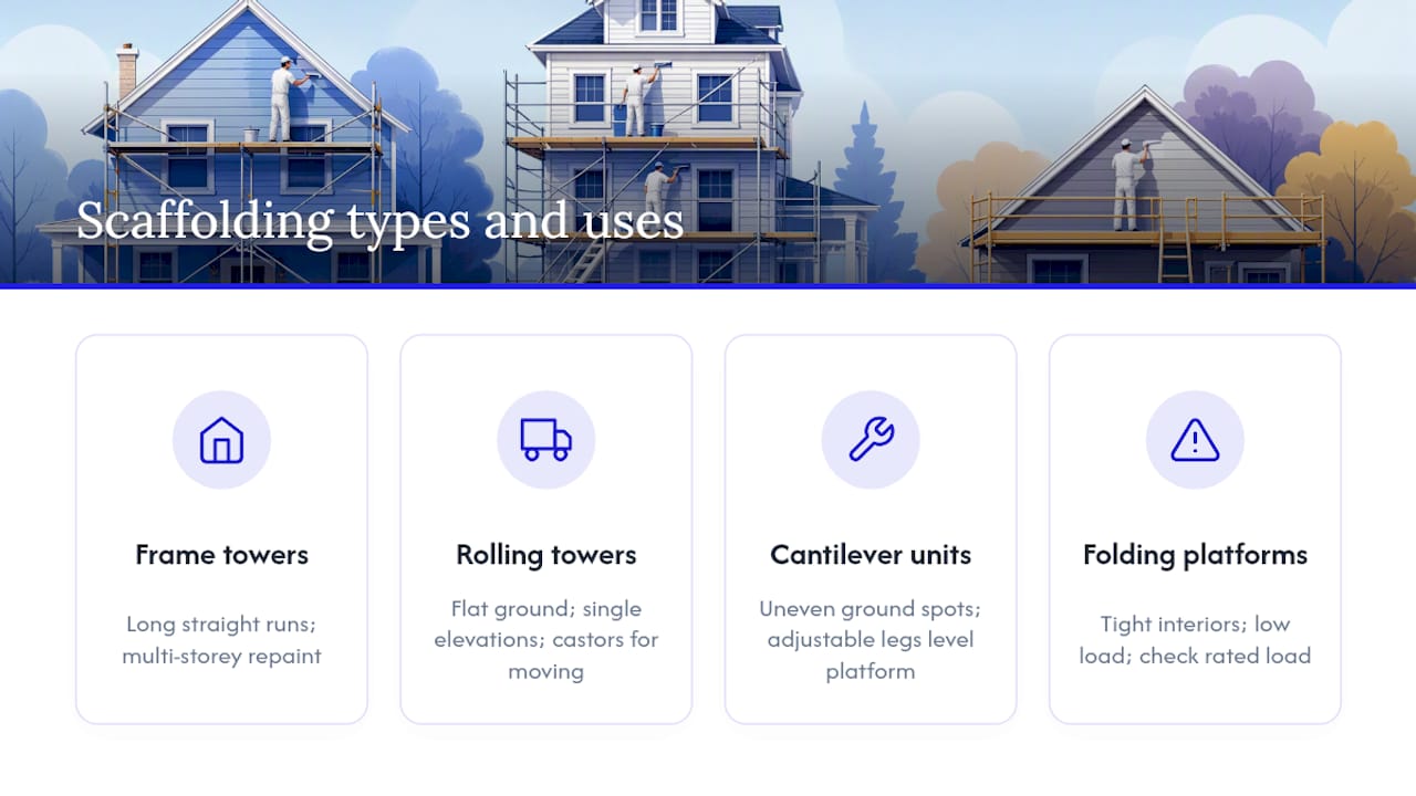Four scaffolding types and suitable uses