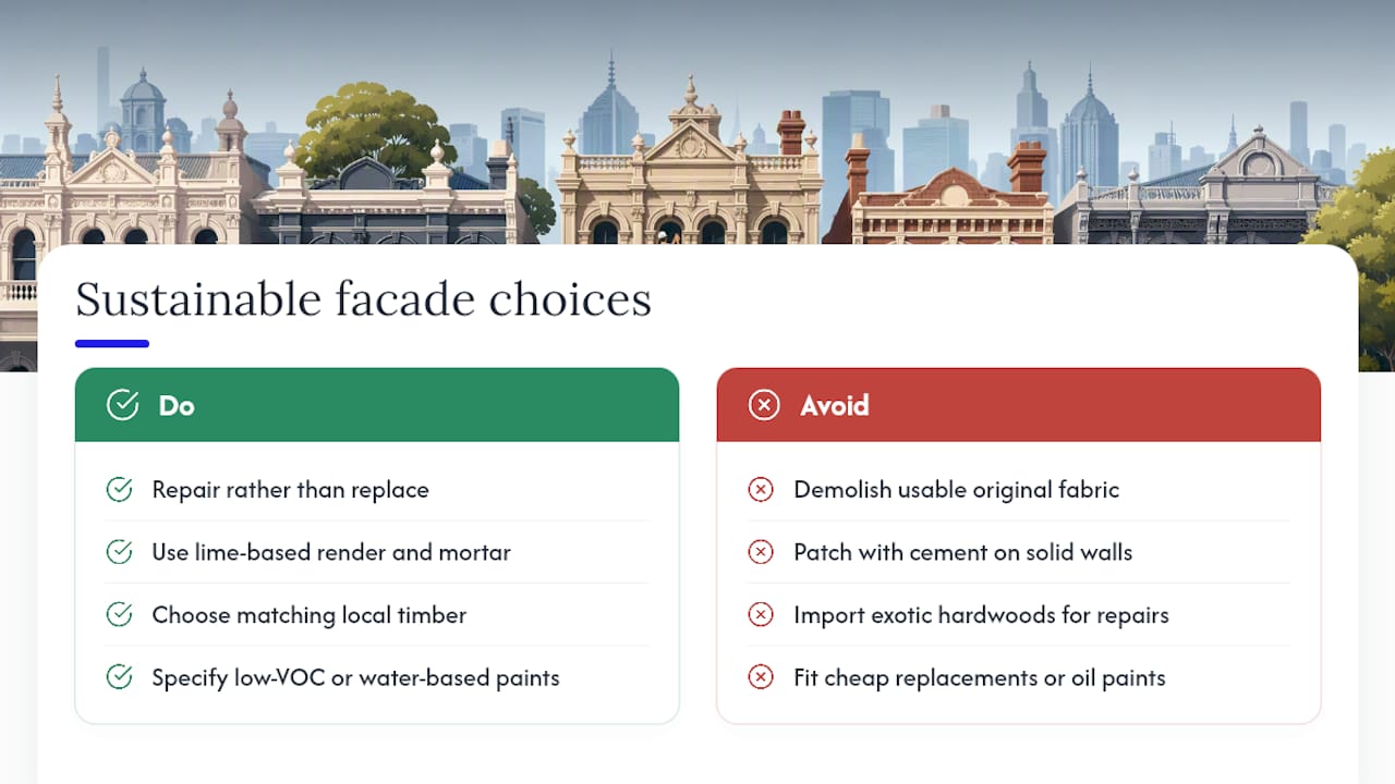 Can facade restoration be done sustainably? — overview diagram