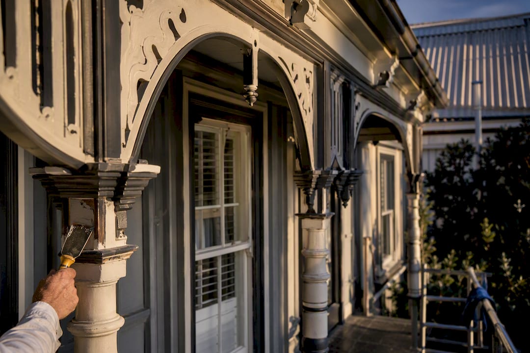 Ornate Melbourne period home during repaint preparation