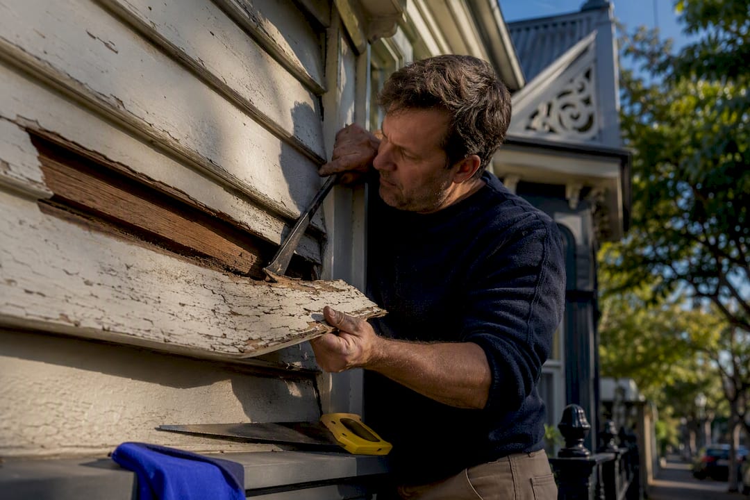 Repairing rotten weatherboards on heritage home
